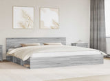 Bed Frame Grey Sonoma 200 x 200 cm Solid Pine Wood 3410560