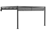 3 x 4m Lean To Steel Pergola, with Moving Fabric Canopy - Dark Grey T3398P317620
