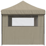 Foldable Party Tent Pop-Up with 3 Sidewalls Taupe 4004970
