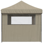 ZNTS Foldable Party Tent Pop-Up with 3 Sidewalls Taupe 4004970