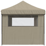 ZNTS Foldable Party Tent Pop-Up with 3 Sidewalls Taupe 4004970