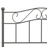 284534 Bed Frame without Mattress Grey Metal 160x200 cm