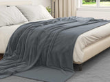 Throw Blankets 6 pcs Dark Grey 240 x 270 cm Fleece 42016800