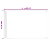 LED Bathroom Mirror Transparent 80 x 50 cm Tempered Glass 42045798