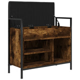 Shoe Bench Smoked Oak 65.5x32x57.5 cm Engineered Wood 835204