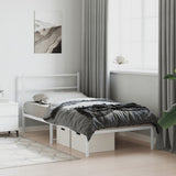 Metal Bed Frame without Mattress with Headboard White 100x190cm 355408