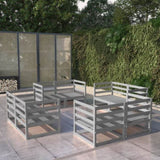 Garden Lounge Set Grey Solid pinewood Modular Garden Lounge Set 3075286
