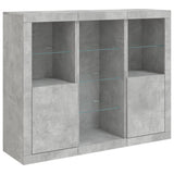 Sideboards with LED Lights 3 pcs Concrete Grey Engineered Wood 3209124