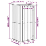 Garden Shed Grey 118.5x97x209.5 cm Galvanised Steel 150900