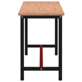 Workbench 220x55x81.5 cm Solid Wood Beech and Metal 3188908