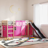 Bunk Bed without Mattress with Slide and Curtains Pink 80x200 cm 3284118