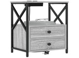 Bedside Cabinet with Drawer 2 pcs Grey Sonoma 40 x 31 x 60 cm 859567
