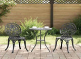 Garden Bistro Set 3 pcs Black Aluminium 42002387