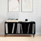 Record Cabinet Black Oak 100 x 38 x 48 cm Engineered Wood 862869