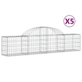 Arched Gabion Baskets 5 pcs 200x30x40/60 cm Galvanised Iron 3146050