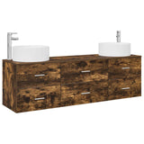 Bathroom Furniture Set 3 pcs Smoked Oak 49.5 x 44.5 x 65.5 cm 3405943