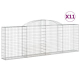 Arched Gabion Baskets 11 pcs 300x30x100/120 cm Galvanised Iron 3146530