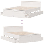Bed Frame without Mattress with Headboard White 160x200 cm Solid Wood Pine 3308760