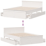Bed Frame without Mattress with Headboard White 160x200 cm Solid Wood Pine 3308760