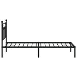 Bed Frame Black Powder-Coated Steel Single Bed Frame 353531