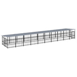 Outdoor Dog Kennel with Roof Steel 18.77 m 3124615