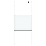Walk-in Shower Wall Black 80x195 cm Half Frosted ESG Glass 152105