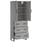 Highboard Grey Sonoma 69.5x34x180 cm Engineered Wood 3195873