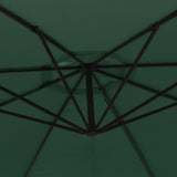 Cantilever Garden Parasol Solid green Polyester canopy Large 42197