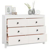 Side Cabinet White 100x40x72 cm Solid Wood Pine 821765