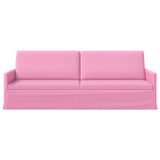 3 Seater Sofa Pink 220 x 81 x 82 cm Fabric 42041150