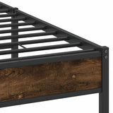 Bed Frame without Mattress Smoked Oak 140x190 cm Engineered Wood 4106908