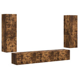 TV Cabinet Set Wall-mounted 4 pcs Smoked Oak Engineered Wood 3409047