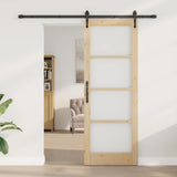 Sliding Door Natural and Black 78 x 211 cm 3332385