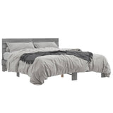 Bed Frame without Mattress Grey Sonoma 150x200 cm King Size 3280145