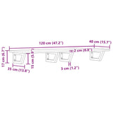 ZNTS Basin Shelf Wall Mounted Steel and Solid Wood Acacia 3302679