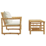 2 Piece Garden Sofa Set with Cushions Bamboo 365870