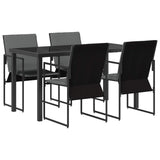 Garden Dining Set 5 pcs Black and Anthracite 140 x 70 x 73 cm 3448904