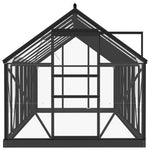 ZNTS Glass Greenhouse Anthracite 155x395.5x191 cm Aluminium 3082336
