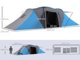 Large Camping Tent Tunnel Tent with 2 Bedroom and Living Area, 2000mm Waterproof, Portable with Bag T3398P349000