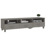 TV Cabinet HAMAR Light Grey 158x40x40 cm Solid Wood Pine 340475