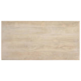 Dining Table White and black Solid mango wood, steel 120x60x75 cm 247442