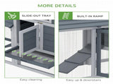 Small Chicken Coop with Run Hen House Poultry Coops Cages Nesting Box Grey 150.5 x 54 x 87cm T3398P350034