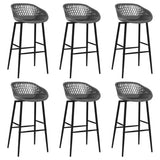 7 Piece Bar Set Black and Grey 3057391