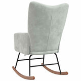 Rocking Chair Light Grey 78 x 61 x 98 cm Velvet 42022450