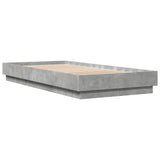 Bed Frame with LED Concrete Grey 80 x 200 cm Engineered Wood 8009008