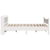 Bed Frame with Headboard White 140x200 cm Solid Wood Pine 3307045