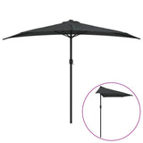 Garden Parasol with Aluminium Pole Anthracite 300x155 cm Half 44593