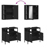 ZNTS 2 Piece Bathroom Furniture Set Black Engineered Wood 3214715