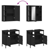 ZNTS 2 Piece Bathroom Furniture Set Black Engineered Wood 3214715