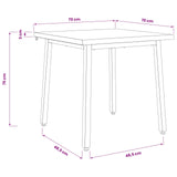 70 x 70 x 75 cm Solid Acacia Wood Natural and Black Square 937588